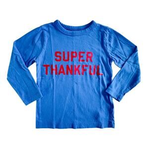 Crewcuts Blue Super Thankful Long Sleeve Tee VGUC Size 2